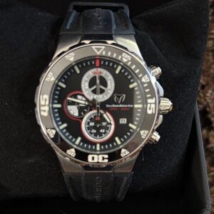 Techno marine Men’s 40mm Black and Silver Chronograph Watch